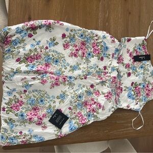 Lulu's Floral Pants and Top with Pink and Blue Accents